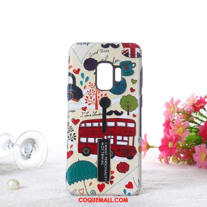 Étui Samsung Galaxy S9 Fluide Doux Téléphone Portable Anneau, Coque Samsung Galaxy S9 Tout Compris Dessin Animé