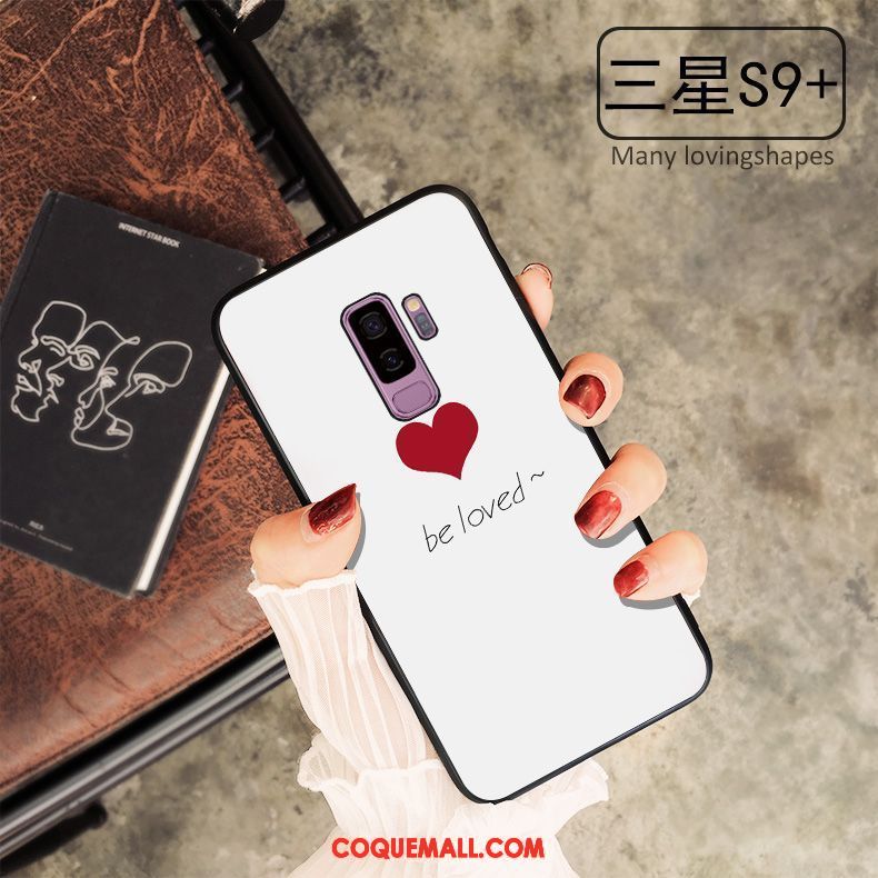 Étui Samsung Galaxy S9+ Fluide Doux Étoile Silicone, Coque Samsung Galaxy S9+ Blanc Incassable