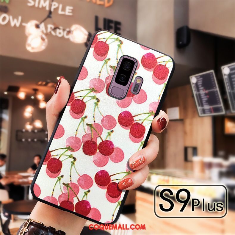 Étui Samsung Galaxy S9+ Fruit Gaufrage Silicone, Coque Samsung Galaxy S9+ Incassable Téléphone Portable