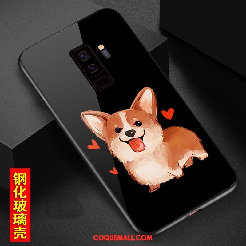 Étui Samsung Galaxy S9+ Incassable Personnalité Verre Trempé, Coque Samsung Galaxy S9+ Étoile Marque De Tendance