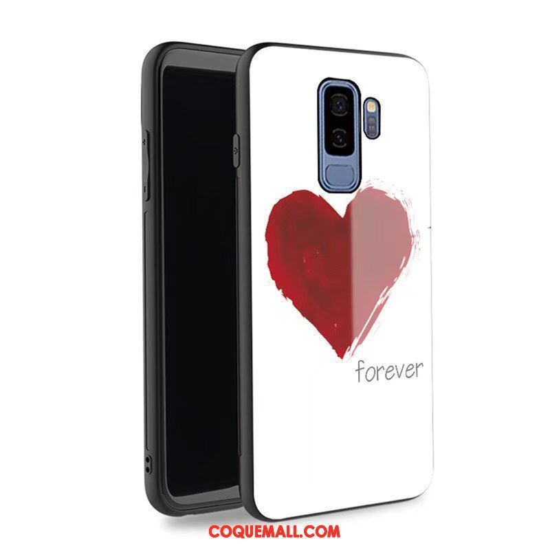 Étui Samsung Galaxy S9+ Incassable Téléphone Portable Verre, Coque Samsung Galaxy S9+ Bleu Couvercle Arrière