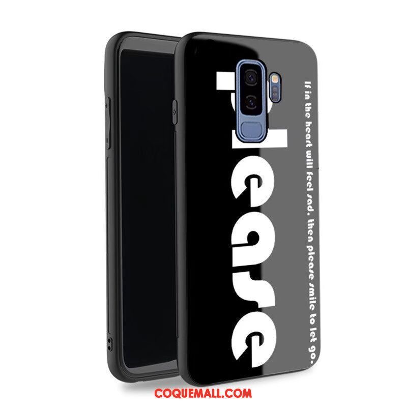 Étui Samsung Galaxy S9+ Incassable Téléphone Portable Verre, Coque Samsung Galaxy S9+ Bleu Couvercle Arrière