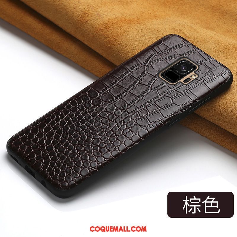 Étui Samsung Galaxy S9 Incassable Étoile Cuir Véritable, Coque Samsung Galaxy S9 Luxe Marque De Tendance