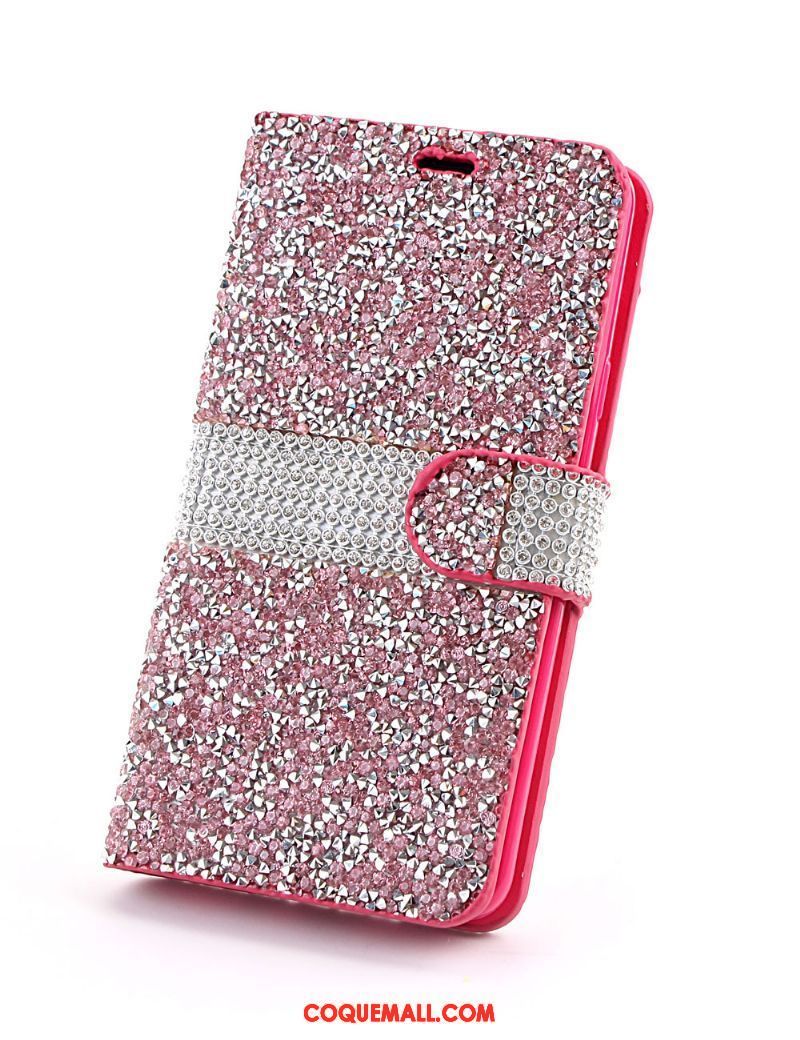 Étui Samsung Galaxy S9+ Incruster Strass Téléphone Portable Bleu, Coque Samsung Galaxy S9+ Étui En Cuir Modèle Fleurie