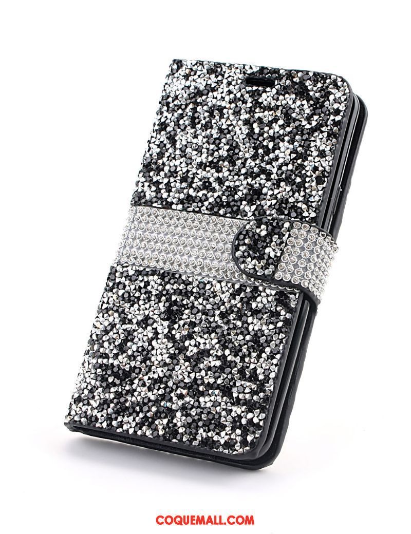 Étui Samsung Galaxy S9+ Incruster Strass Téléphone Portable Bleu, Coque Samsung Galaxy S9+ Étui En Cuir Modèle Fleurie