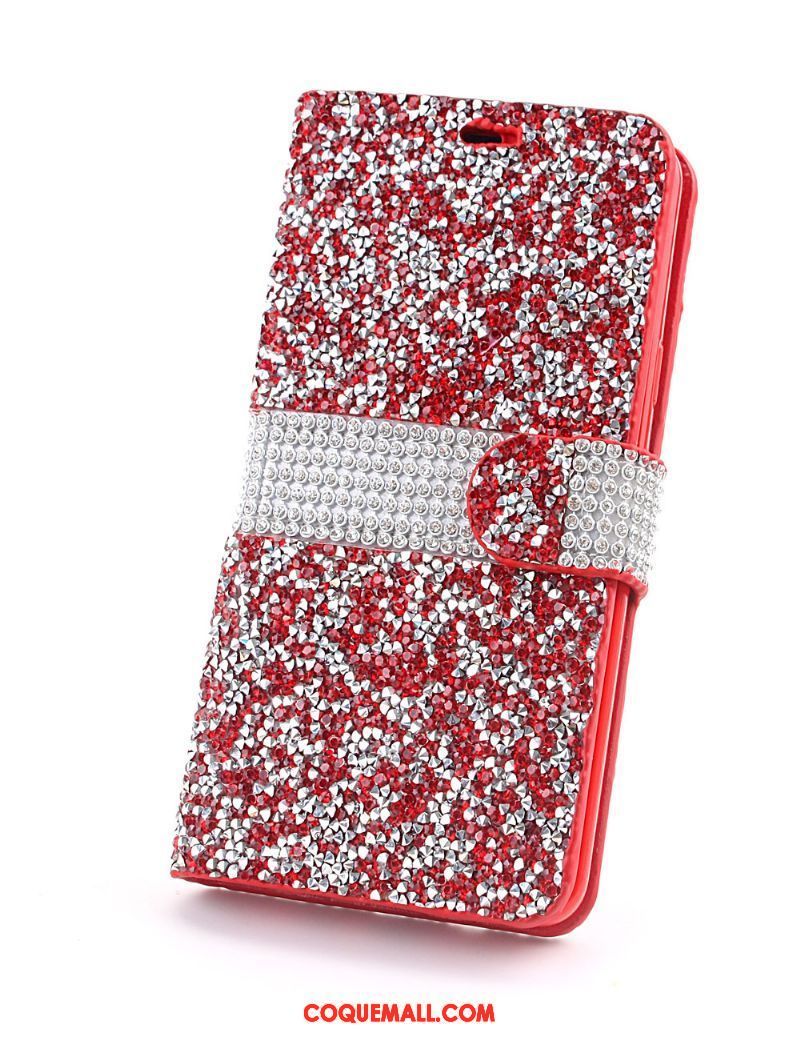 Étui Samsung Galaxy S9+ Incruster Strass Téléphone Portable Bleu, Coque Samsung Galaxy S9+ Étui En Cuir Modèle Fleurie