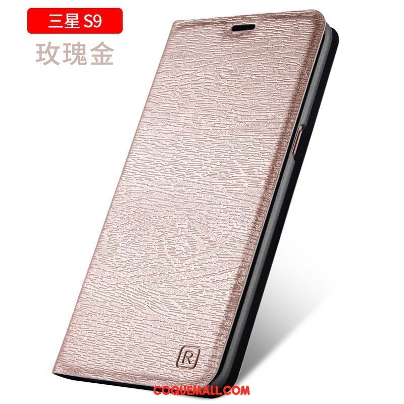 Étui Samsung Galaxy S9 Or Rose Tout Compris Étoile, Coque Samsung Galaxy S9 Protection Étui En Cuir