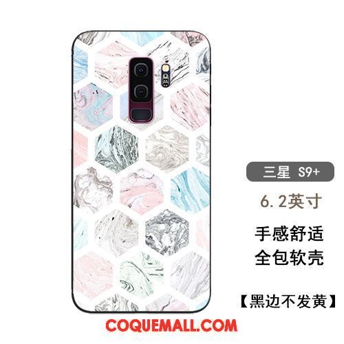 Étui Samsung Galaxy S9+ Ornements Suspendus Incassable Rose, Coque Samsung Galaxy S9+ Noir Fluide Doux