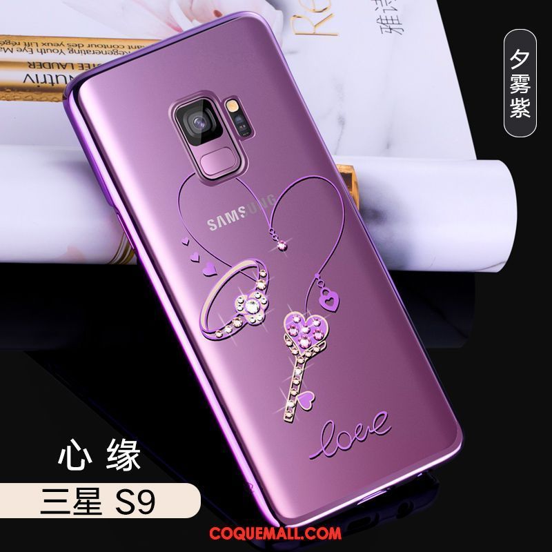 Étui Samsung Galaxy S9 Personnalité Protection Strass, Coque Samsung Galaxy S9 Marque De Tendance Incassable