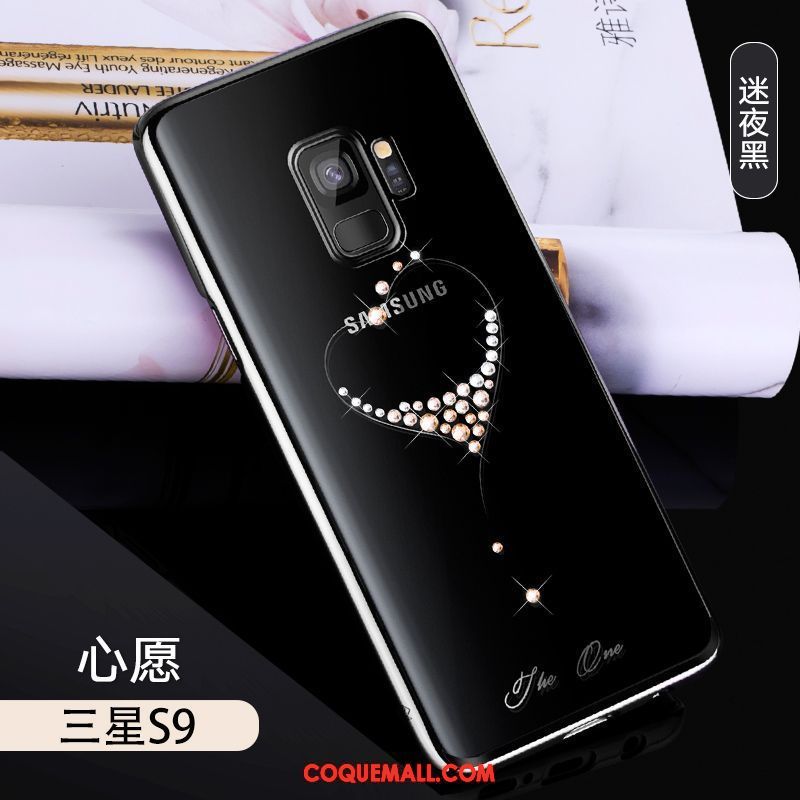 Étui Samsung Galaxy S9 Personnalité Protection Strass, Coque Samsung Galaxy S9 Marque De Tendance Incassable