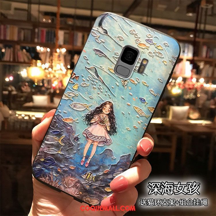 Étui Samsung Galaxy S9 Personnalité Étoile Rose, Coque Samsung Galaxy S9 Charmant Silicone