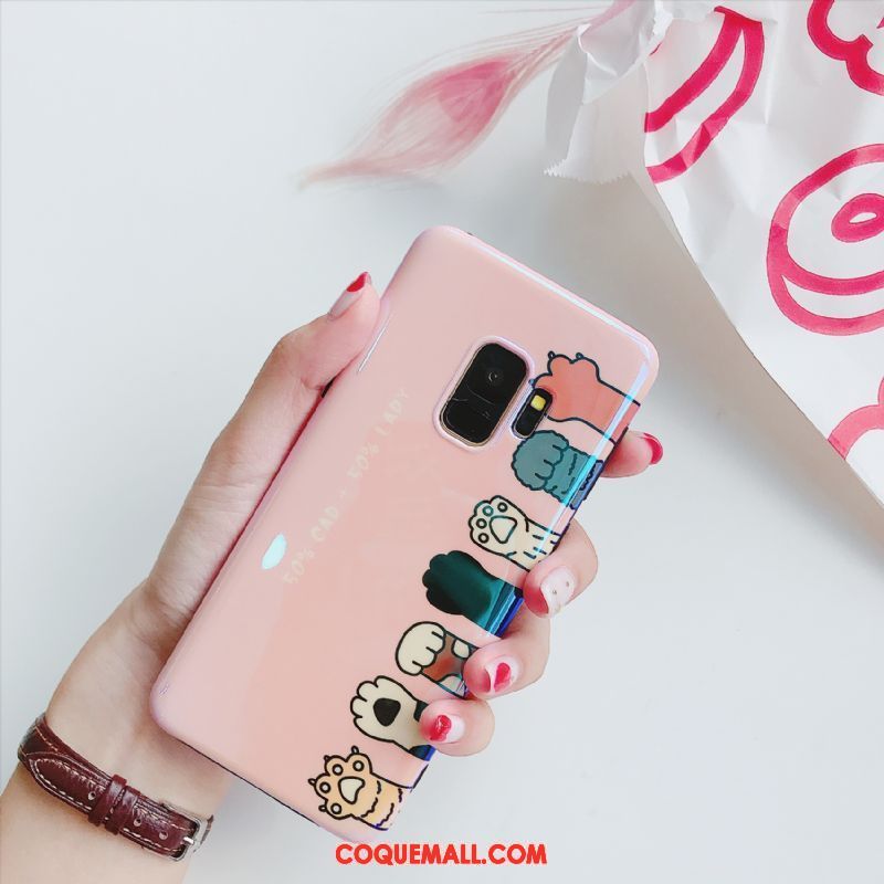 Étui Samsung Galaxy S9 Protection Silicone Rose, Coque Samsung Galaxy S9 Net Rouge Marque De Tendance