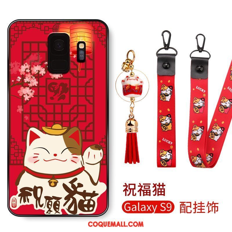 Étui Samsung Galaxy S9 Silicone Fluide Doux Tout Compris, Coque Samsung Galaxy S9 Incassable Chat