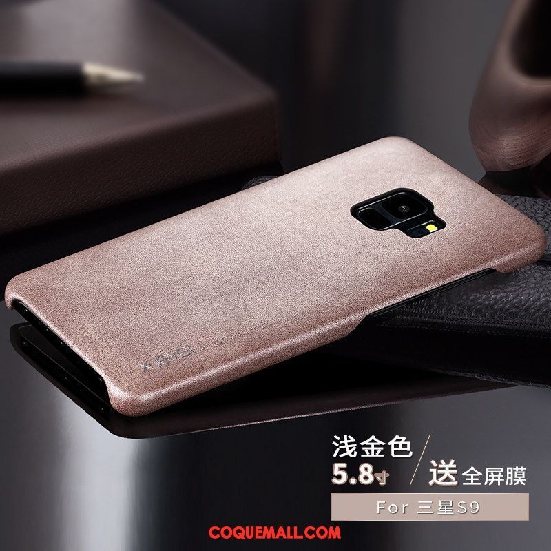 Étui Samsung Galaxy S9 Très Mince Cuir Étui En Cuir, Coque Samsung Galaxy S9 Incassable Gris