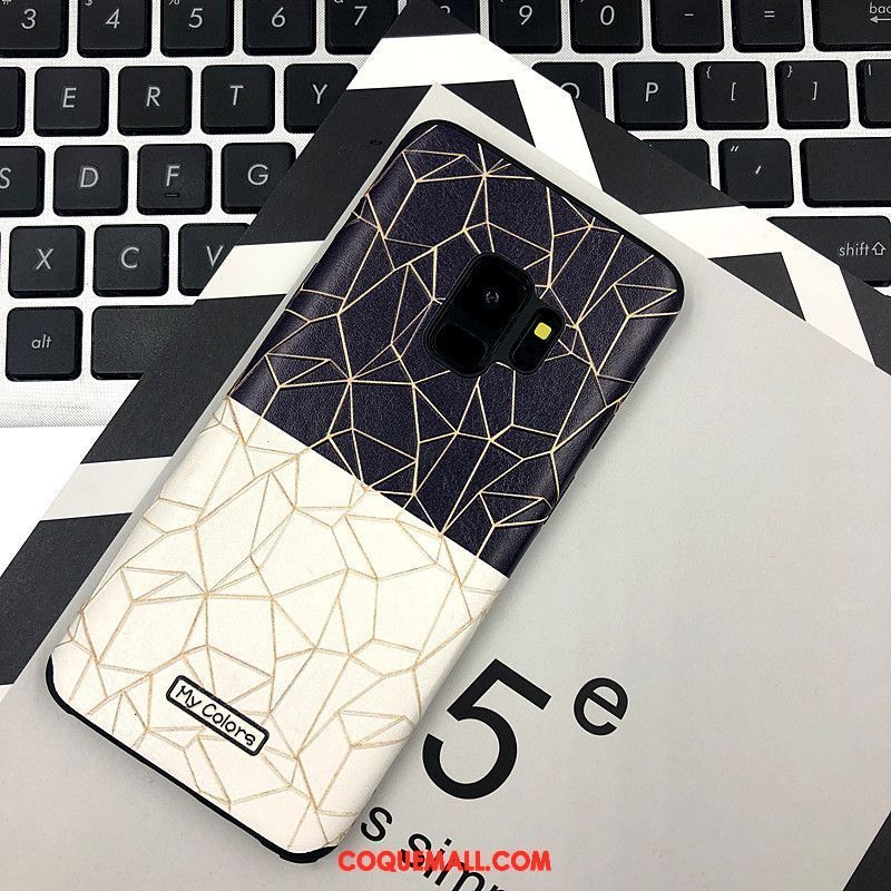 Étui Samsung Galaxy S9 Très Mince Délavé En Daim Gaufrage, Coque Samsung Galaxy S9 Dessin Animé Silicone