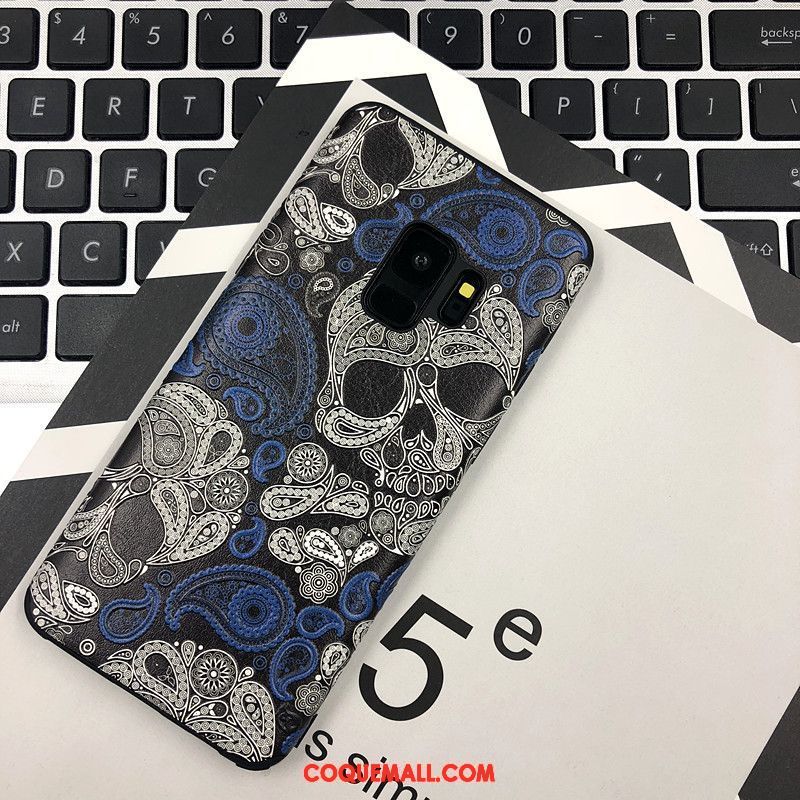 Étui Samsung Galaxy S9 Très Mince Délavé En Daim Gaufrage, Coque Samsung Galaxy S9 Dessin Animé Silicone