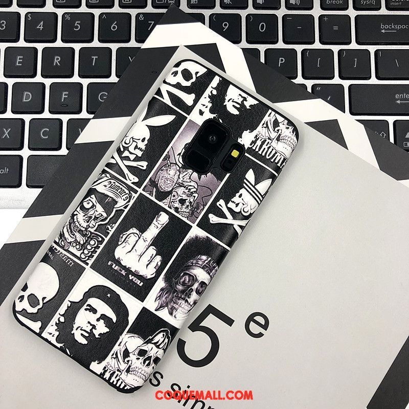 Étui Samsung Galaxy S9 Très Mince Délavé En Daim Gaufrage, Coque Samsung Galaxy S9 Dessin Animé Silicone