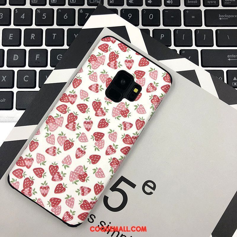 Étui Samsung Galaxy S9 Très Mince Délavé En Daim Gaufrage, Coque Samsung Galaxy S9 Dessin Animé Silicone