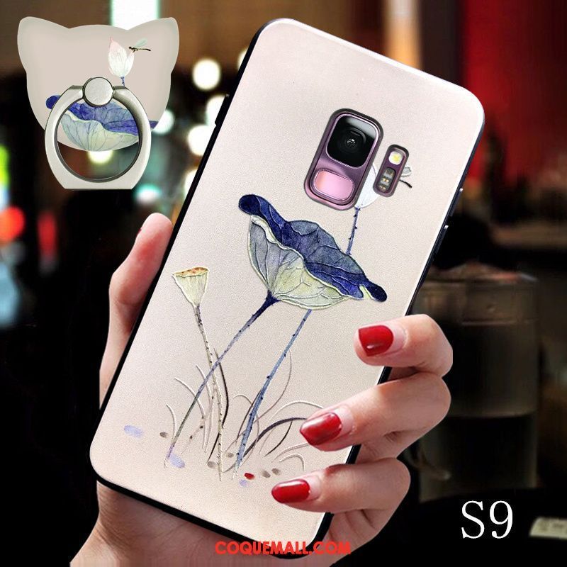 Étui Samsung Galaxy S9 Très Mince Incassable Ornements Suspendus, Coque Samsung Galaxy S9 Support Style Chinois