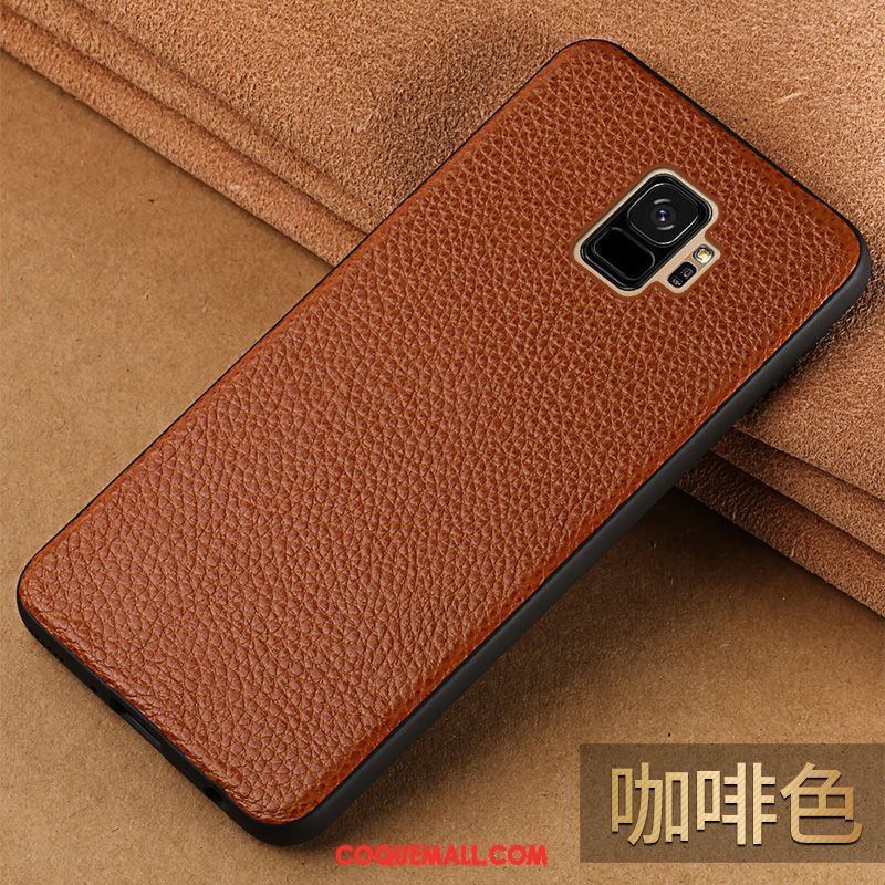 Étui Samsung Galaxy S9 Très Mince Incassable Étui En Cuir, Coque Samsung Galaxy S9 Tout Compris Téléphone Portable