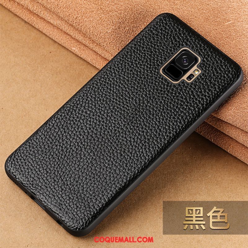 Étui Samsung Galaxy S9 Très Mince Incassable Étui En Cuir, Coque Samsung Galaxy S9 Tout Compris Téléphone Portable