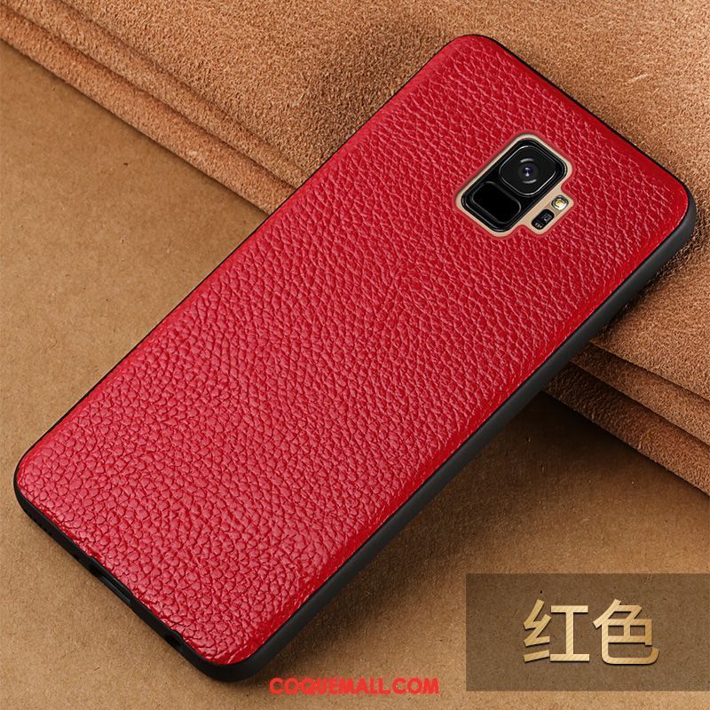 Étui Samsung Galaxy S9 Très Mince Incassable Étui En Cuir, Coque Samsung Galaxy S9 Tout Compris Téléphone Portable