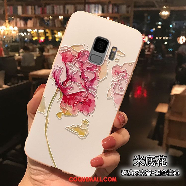 Étui Samsung Galaxy S9 Téléphone Portable Personnalité Net Rouge, Coque Samsung Galaxy S9 Tout Compris Silicone