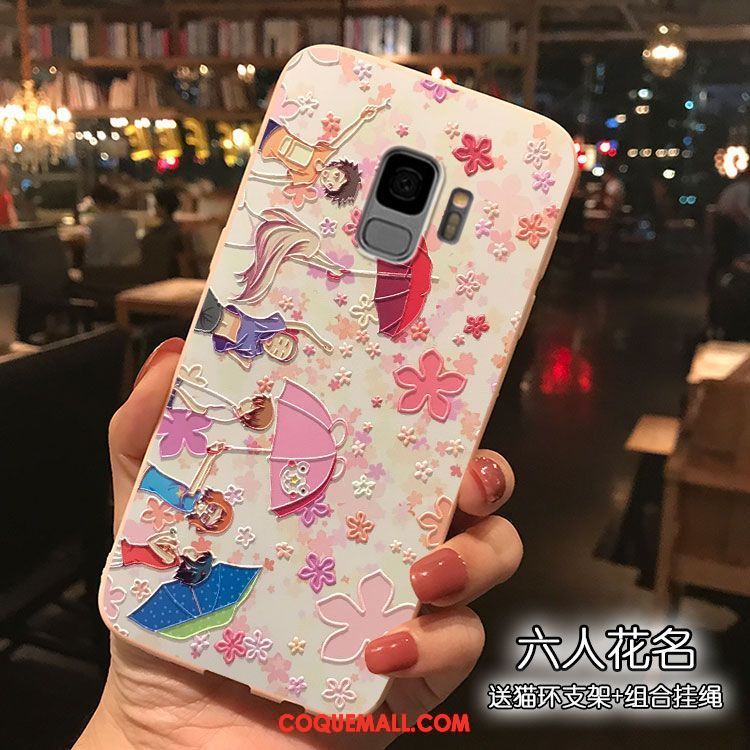 Étui Samsung Galaxy S9 Téléphone Portable Rose Silicone, Coque Samsung Galaxy S9 Étoile Dessin Animé