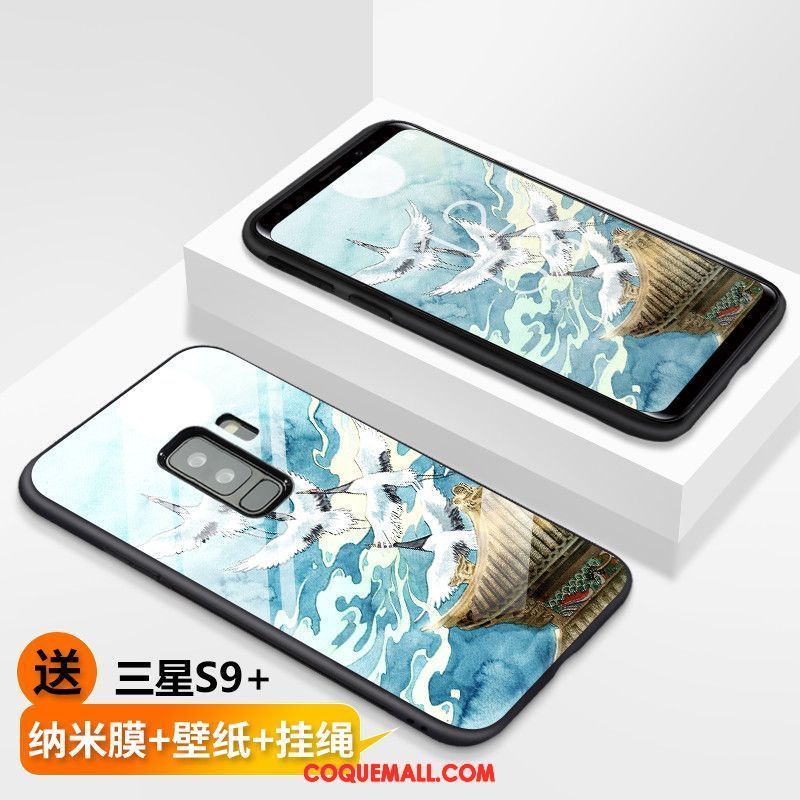 Étui Samsung Galaxy S9+ Verre Trempé Téléphone Portable Protection, Coque Samsung Galaxy S9+ Peinture Créatif