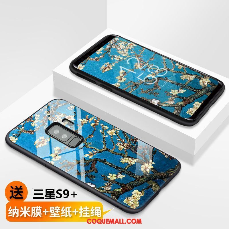 Étui Samsung Galaxy S9+ Verre Trempé Téléphone Portable Protection, Coque Samsung Galaxy S9+ Peinture Créatif