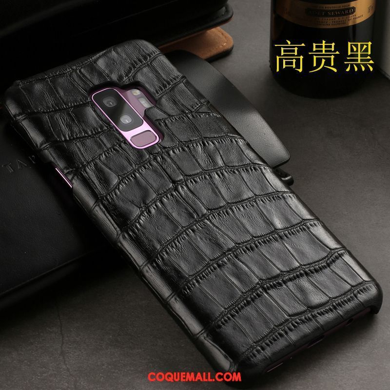 Étui Samsung Galaxy S9+ Vin Rouge Protection Crocodile Modèle, Coque Samsung Galaxy S9+ Nouveau Cuir Véritable