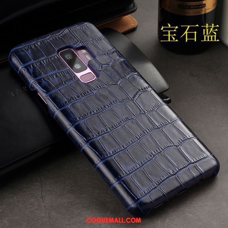 Étui Samsung Galaxy S9+ Vin Rouge Protection Crocodile Modèle, Coque Samsung Galaxy S9+ Nouveau Cuir Véritable