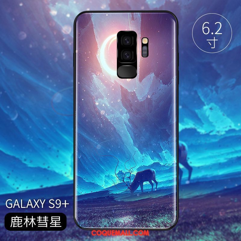 Étui Samsung Galaxy S9+ Violet Personnalité Délavé En Daim, Coque Samsung Galaxy S9+ Tout Compris Nouveau