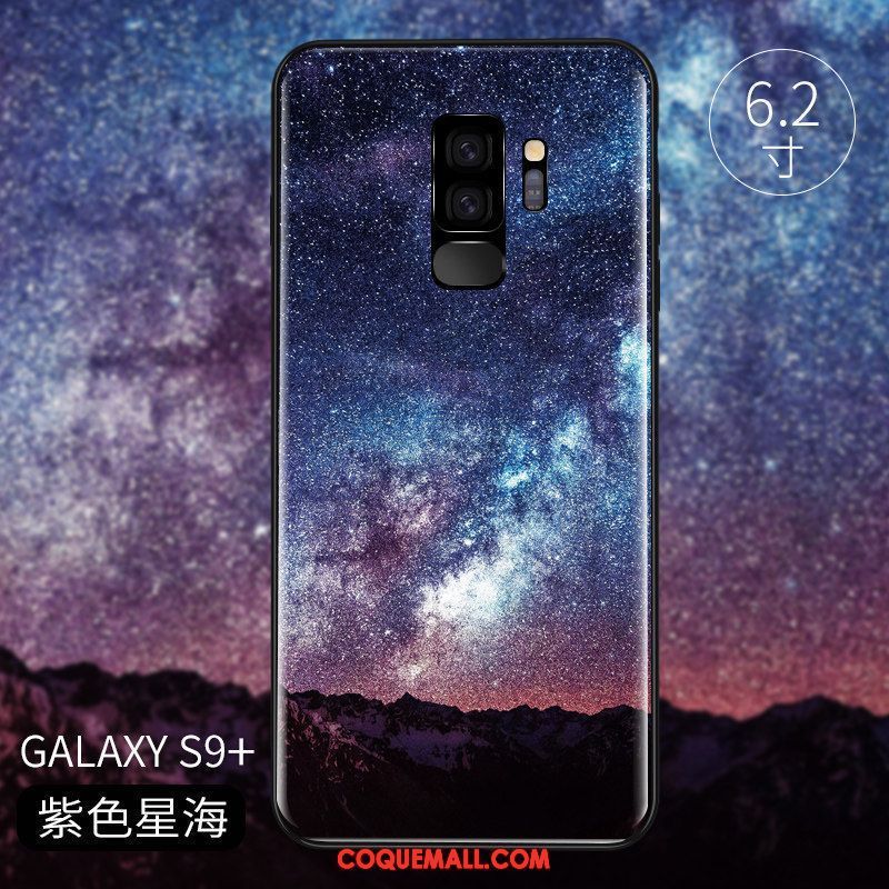 Étui Samsung Galaxy S9+ Violet Personnalité Délavé En Daim, Coque Samsung Galaxy S9+ Tout Compris Nouveau