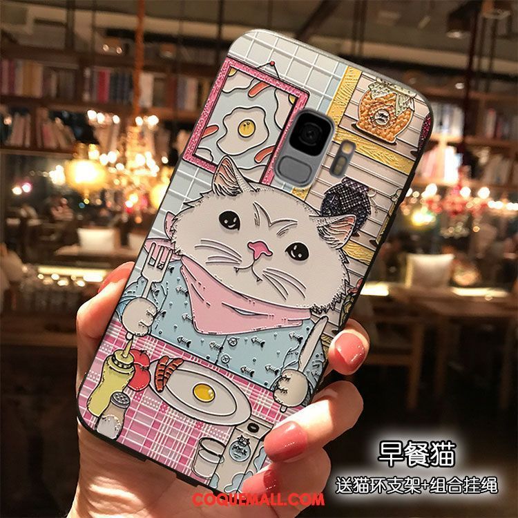 Étui Samsung Galaxy S9 Étoile Dessin Animé Personnalité, Coque Samsung Galaxy S9 Rouge Silicone