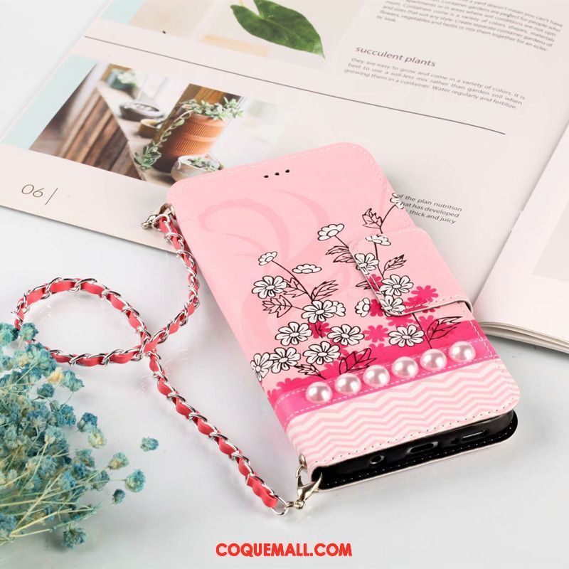 Étui Samsung Galaxy S9+ Étui En Cuir Téléphone Portable Fleur, Coque Samsung Galaxy S9+ Chaîne Étoile