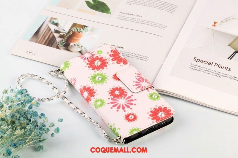 Étui Samsung Galaxy S9+ Étui En Cuir Téléphone Portable Fleur, Coque Samsung Galaxy S9+ Chaîne Étoile