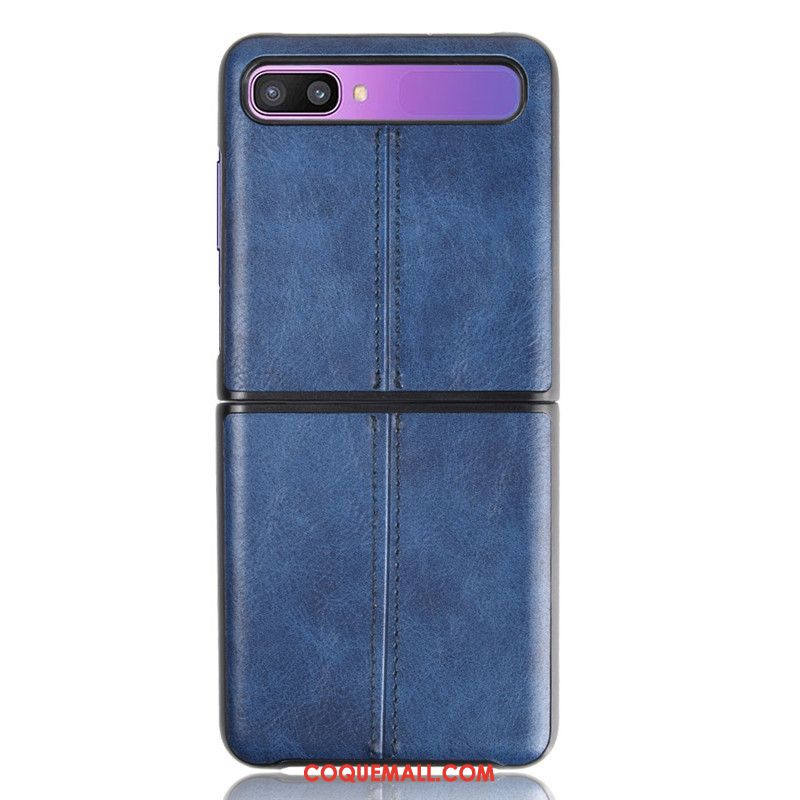 Étui Samsung Z Flip Bovins Modèle Fleurie Luxe, Coque Samsung Z Flip Gris En Cuir