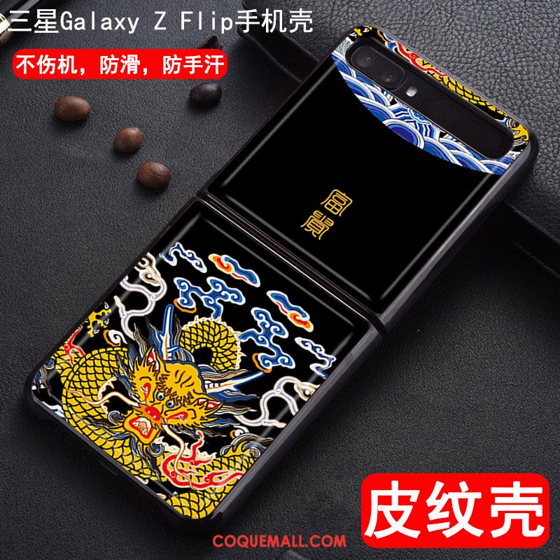 Étui Samsung Z Flip Dessin Animé Étoile Peinture, Coque Samsung Z Flip Modèle Fleurie Téléphone Portable