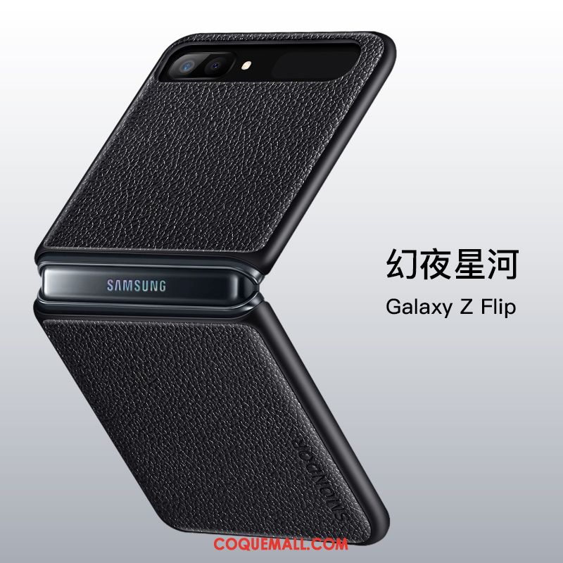 Étui Samsung Z Flip Plier Incassable Tout Compris, Coque Samsung Z Flip En Cuir Protection