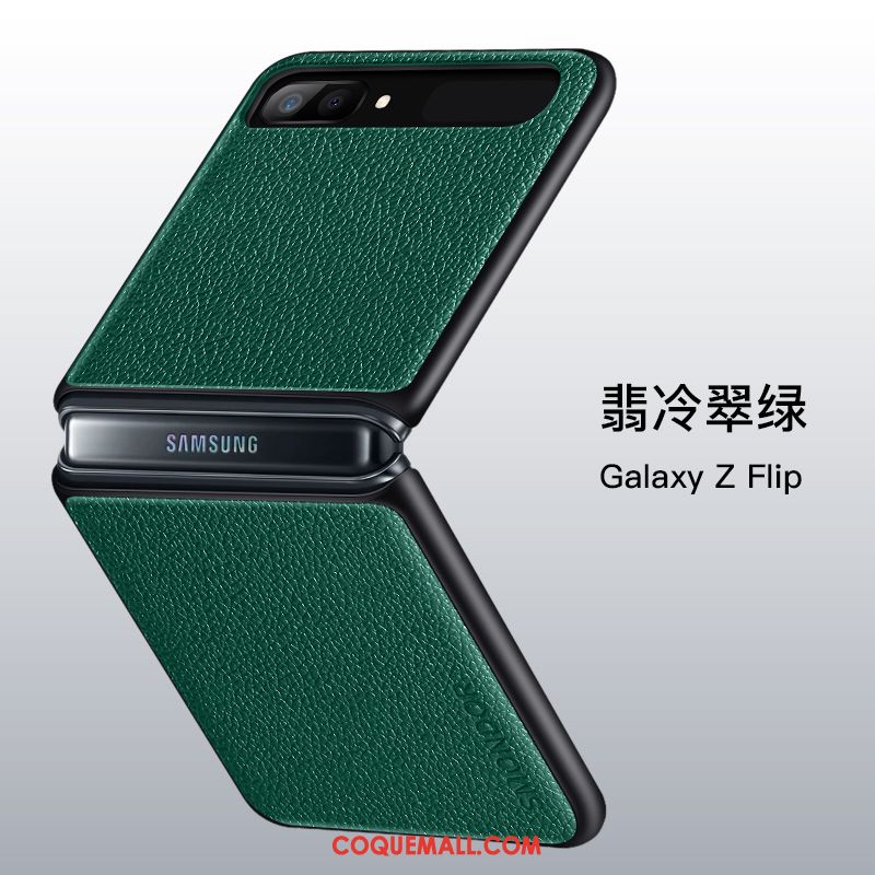 Étui Samsung Z Flip Plier Incassable Tout Compris, Coque Samsung Z Flip En Cuir Protection