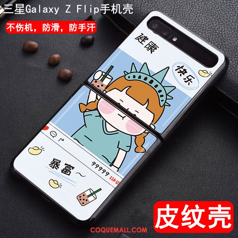 Étui Samsung Z Flip Téléphone Portable Personnalisé Plier, Coque Samsung Z Flip En Cuir Modèle Fleurie