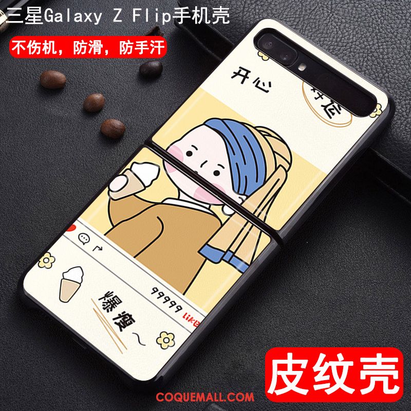 Étui Samsung Z Flip Téléphone Portable Personnalisé Plier, Coque Samsung Z Flip En Cuir Modèle Fleurie