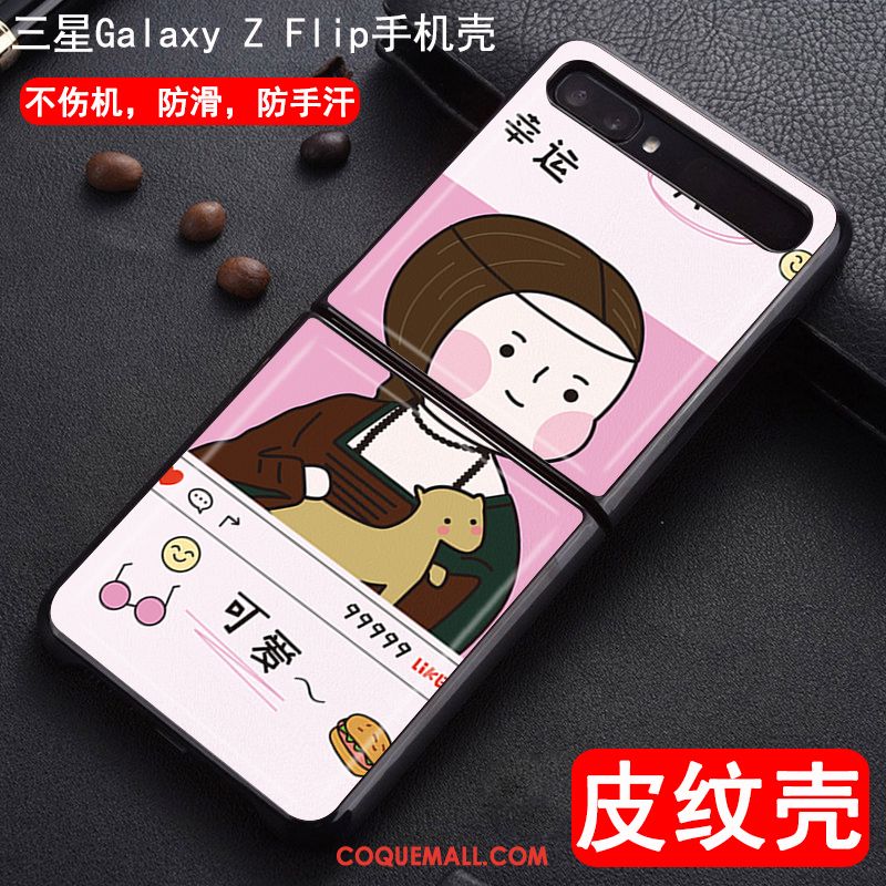 Étui Samsung Z Flip Téléphone Portable Personnalisé Plier, Coque Samsung Z Flip En Cuir Modèle Fleurie