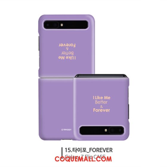 Étui Samsung Z Flip Violet Rouge Difficile, Coque Samsung Z Flip Petit Téléphone Portable