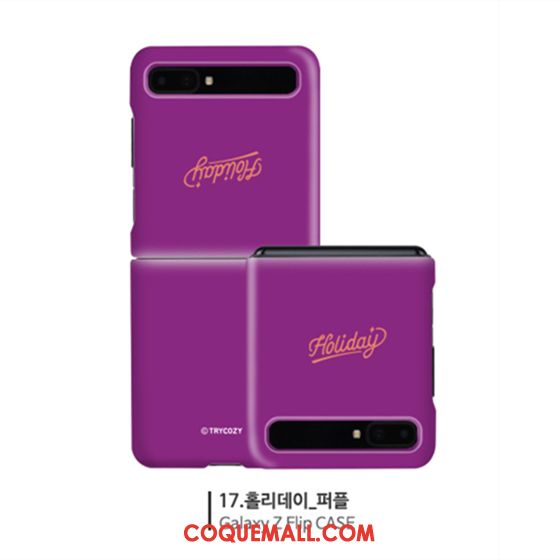 Étui Samsung Z Flip Violet Rouge Difficile, Coque Samsung Z Flip Petit Téléphone Portable