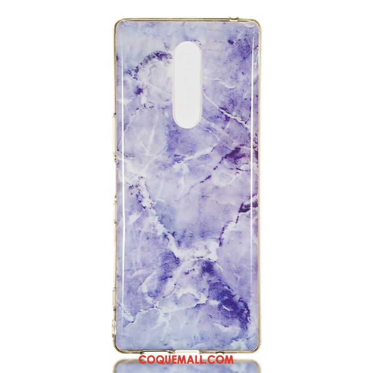 Étui Sony Xperia 1 Bleu Simple Grand, Coque Sony Xperia 1 Téléphone Portable Business