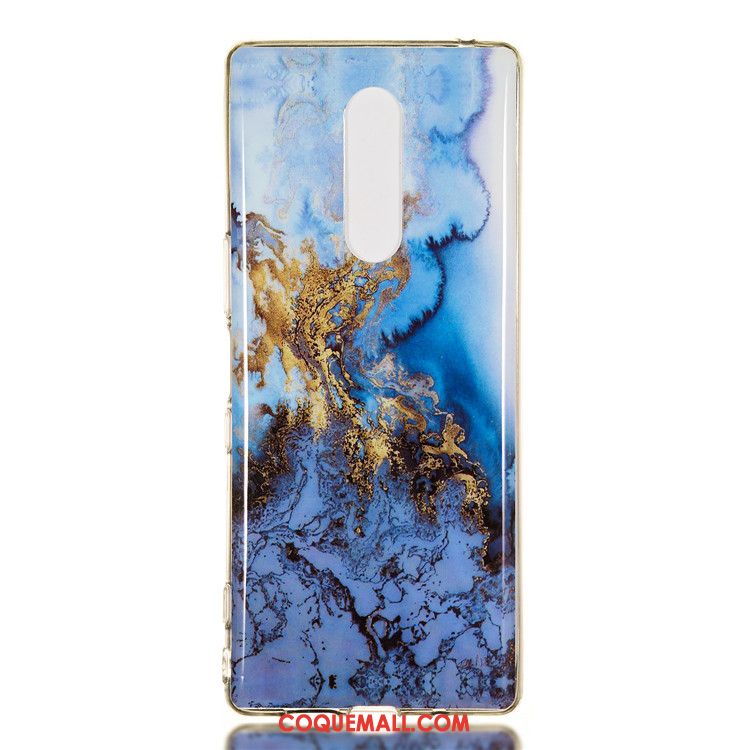 Étui Sony Xperia 1 Bleu Simple Grand, Coque Sony Xperia 1 Téléphone Portable Business