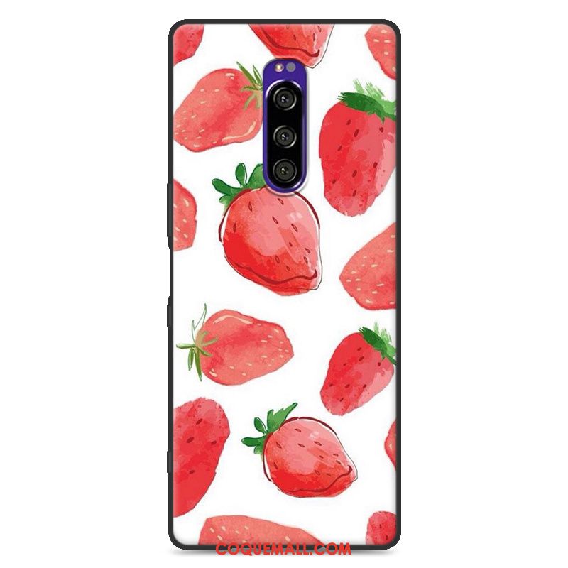 Étui Sony Xperia 1 Dessin Animé Fluide Doux Protection, Coque Sony Xperia 1 Rouge Drôle