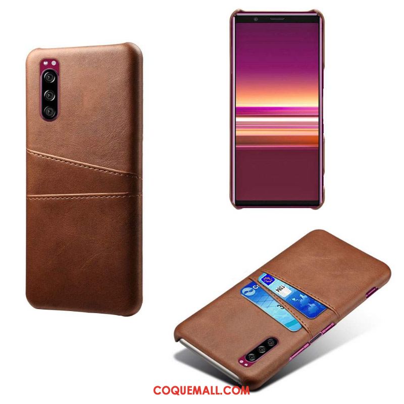 Étui Sony Xperia 1 Ii Bleu Carte Qualité, Coque Sony Xperia 1 Ii Téléphone Portable Cuir